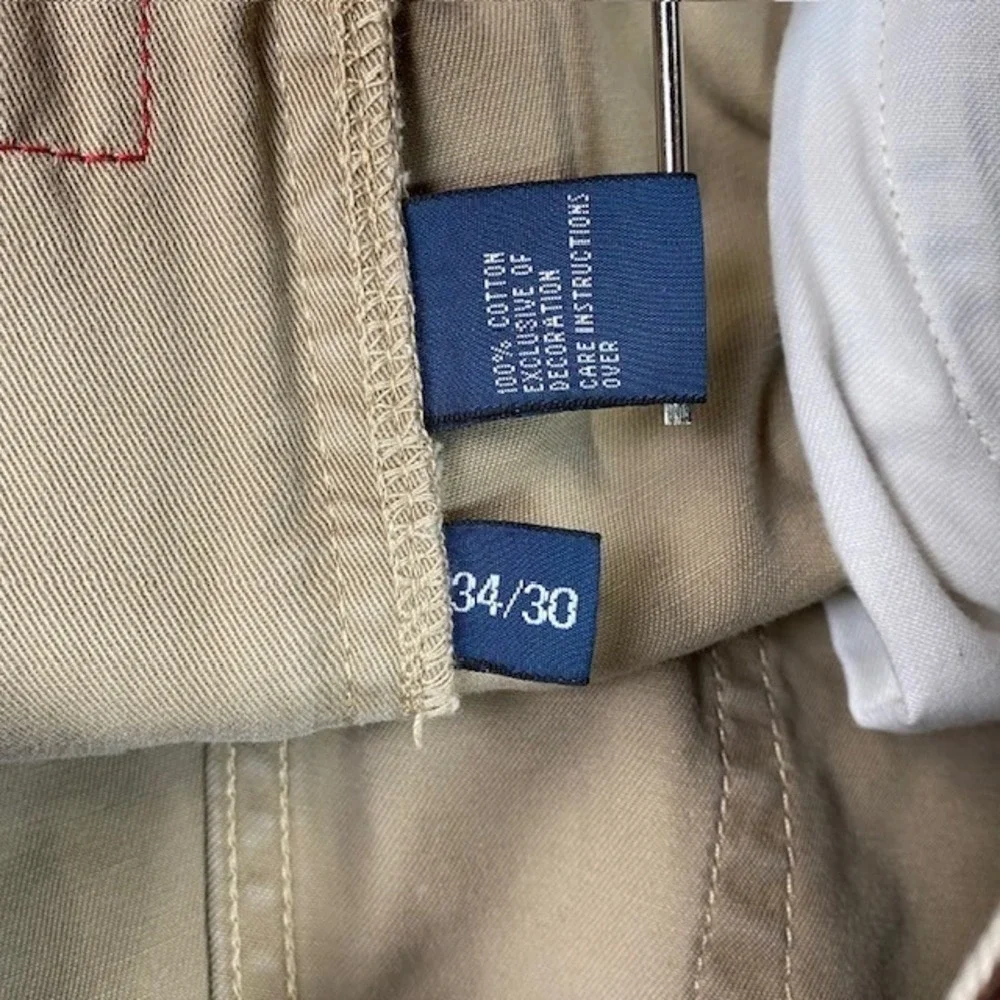 Polo Ralph Lauren 650 Straight Fit Khaki Chino Pants Mens‎ 34x30 Flat Front